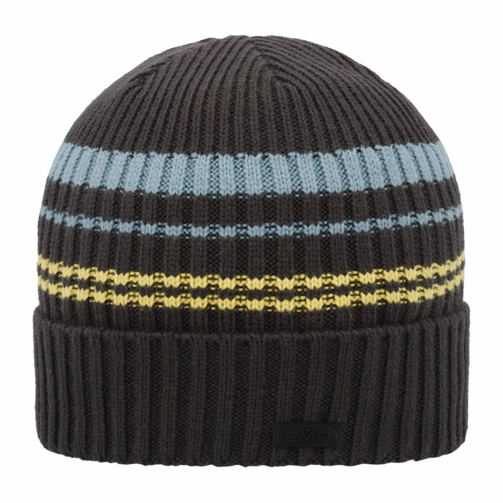 Strickmütze für Herren mit gestreifter Fleece-Innenseite>CMP