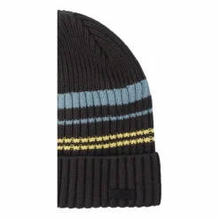 Strickmütze für Herren mit gestreifter Fleece-Innenseite><noscript><img width=