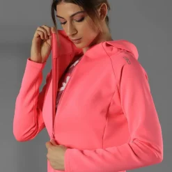Sweatjacke mit durchgehendem Reißverschluss und Kapuze aus 4-Wege-Stretch><noscript><img width=