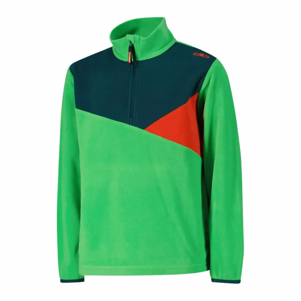 Sweatshirt mit halblangem Reißverschluss aus Arctic Fleece für Jungen mit geometrischen Details>CMP Outlet