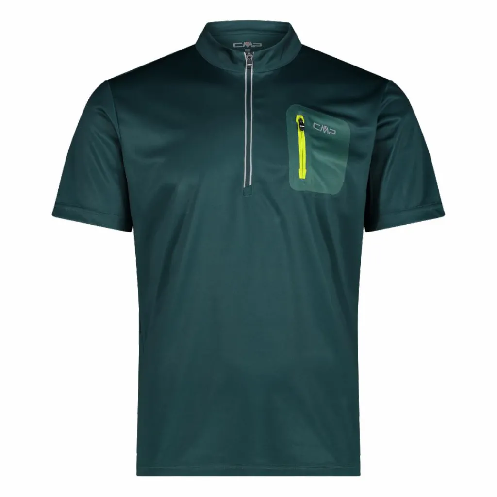 Technisches Radsport-T-Shirt für Herren mit kurzem Reißverschluss und Brusttasche>CMP Best