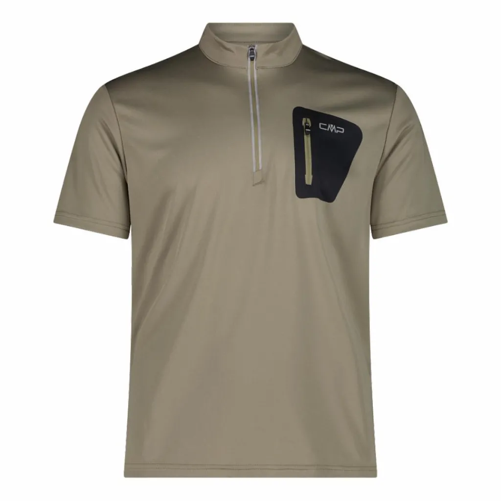 Technisches Radsport-T-Shirt für Herren mit kurzem Reißverschluss und Brusttasche>CMP Best
