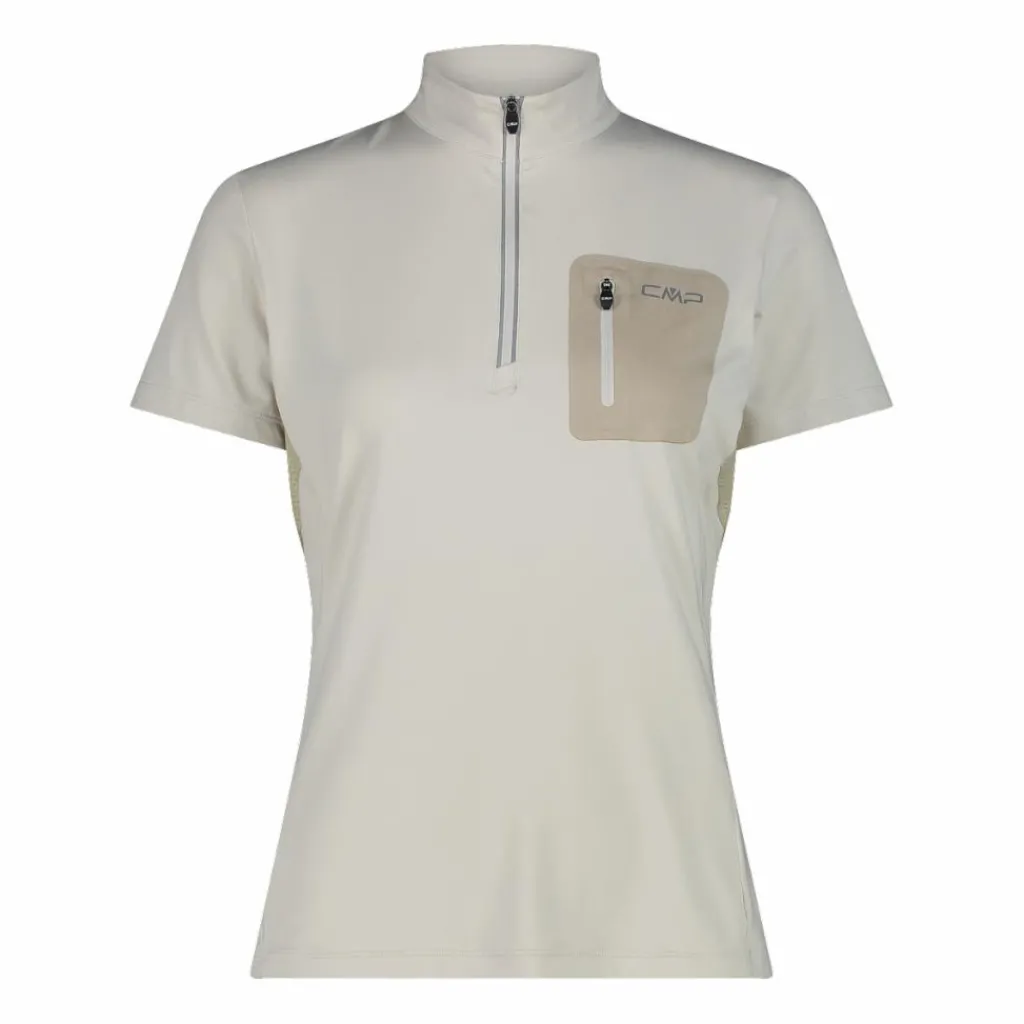Technisches Radsport-T-Shirt für Damen mit kurzem Reißverschluss und Brusttasche>CMP Outlet