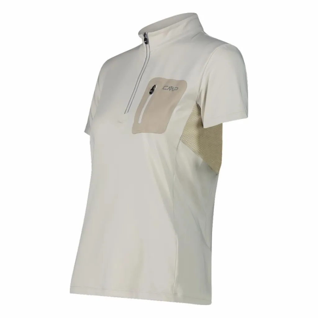 Technisches Radsport-T-Shirt für Damen mit kurzem Reißverschluss und Brusttasche>CMP Outlet