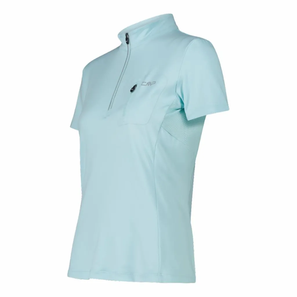 Technisches Radsport-T-Shirt für Damen mit kurzem Reißverschluss und Brusttasche>CMP Outlet