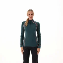 Unlimitech – Thermoshirt mit langen Ärmeln für Damen aus Merino mit halblangem Reißverschluss><noscript><img width=