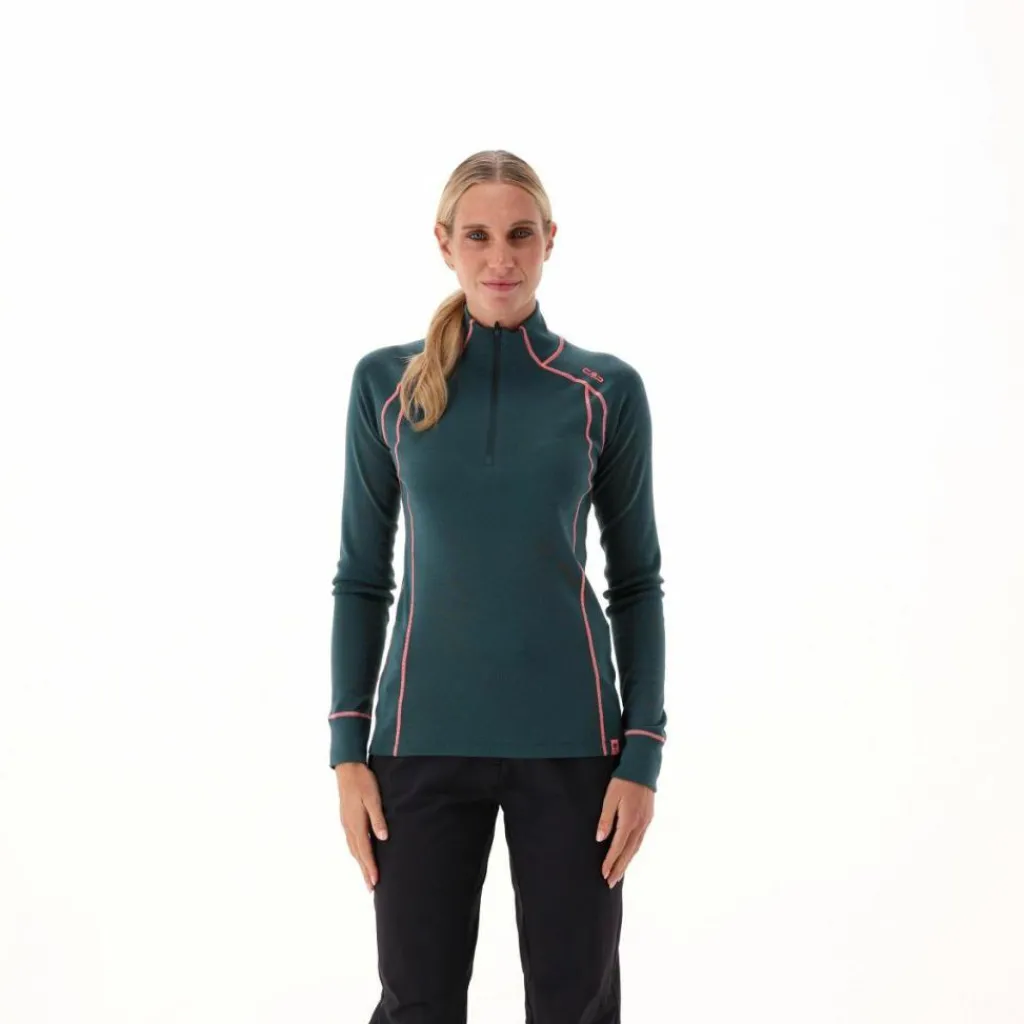 Unlimitech – Thermoshirt mit langen Ärmeln für Damen aus Merino mit halblangem Reißverschluss>CMP New