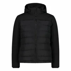 Wattierte Herrenjacke mit abnehmbarer Kapuze><noscript><img width=