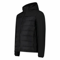 Wattierte Herrenjacke mit abnehmbarer Kapuze><noscript><img width=