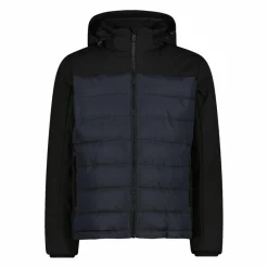 Wattierte Herrenjacke mit abnehmbarer Kapuze><noscript><img width=