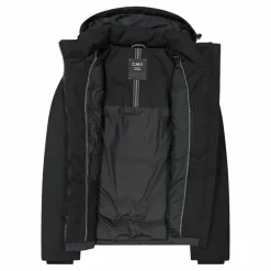 Wattierte Herrenjacke mit abnehmbarer Kapuze><noscript><img width=