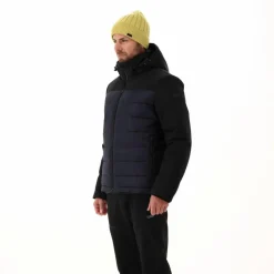 Wattierte Herrenjacke mit abnehmbarer Kapuze><noscript><img width=