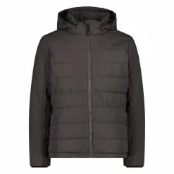 Wattierte Herrenjacke mit abnehmbarer Kapuze><noscript><img width=