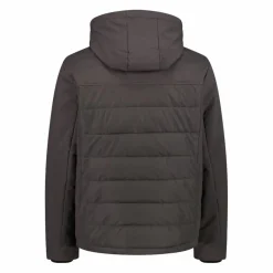 Wattierte Herrenjacke mit abnehmbarer Kapuze><noscript><img width=