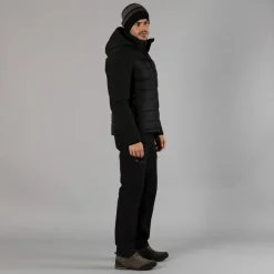 Wattierte Herrenjacke mit abnehmbarer Kapuze><noscript><img width=