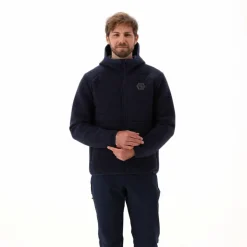 Wattierte Jacke aus Knit Tech für Herren mit Kapuze><noscript><img width=