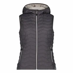 Wattierte Weste mit Kapuze für Damen><noscript><img width=