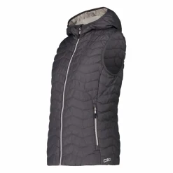 Wattierte Weste mit Kapuze für Damen><noscript><img width=