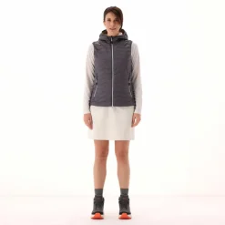 Wattierte Weste mit Kapuze für Damen><noscript><img width=