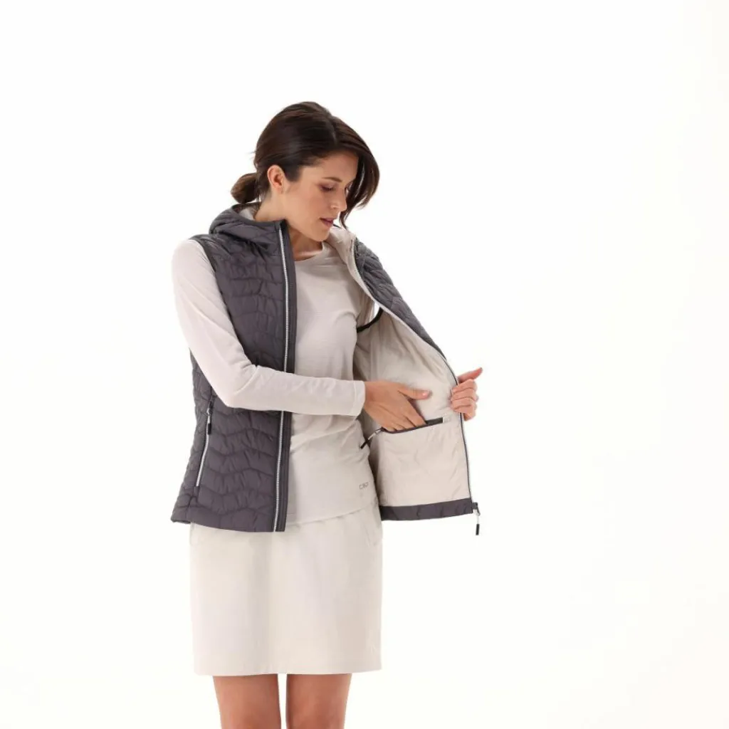 Wattierte Weste mit Kapuze für Damen>CMP New